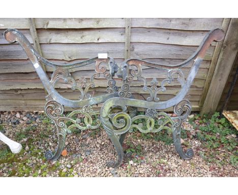 Pair of cast iron bench ends 