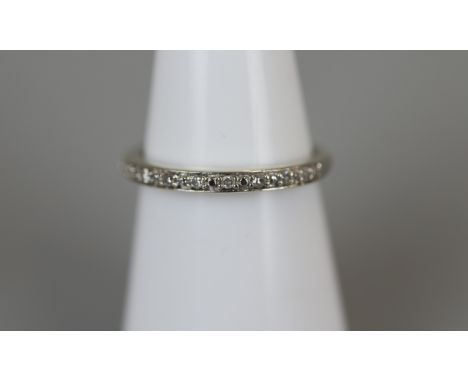 White gold diamond half hoop ring - Size K 