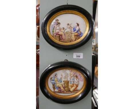 Pair of Capodimonte ceramic wall plaques 