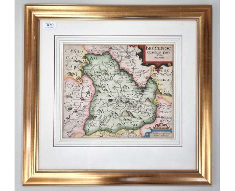 SAXTON, Christopher &amp; KIP, William, Map of Denbigh. 265mm x 320mm. Hand coloured. With a similar map of Brecknoc by Saxto