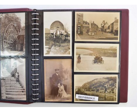SHROPSHIRE POSTCARDS, A album of 90 Real Photograph postcards, all by W S Allcock of Ironbridge, of Ironbridge and surroundin