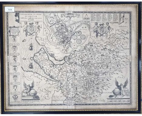 SPEED, John, Map of the Countye Palatine of Chester, Sudbury &amp; Humble, 1611 or later. 390mm x 515mm. English text to vers