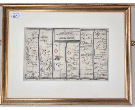 GARDNER, Thomas, 3 strip maps: The Roads from Shrewsbury and Chester to Holywell, 180mm x 280mm; The Road from York to West C