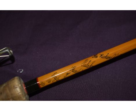 A two piece 10ft Hardy Richard Walker Avon spit cane palakona rod in original sleeve, slight but good repair to 2nd ring