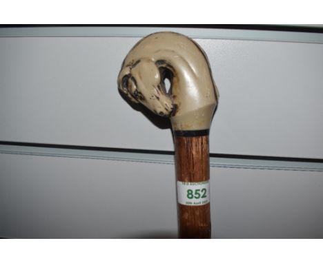 A walking stick with a cast resin head of a horse 144cm long