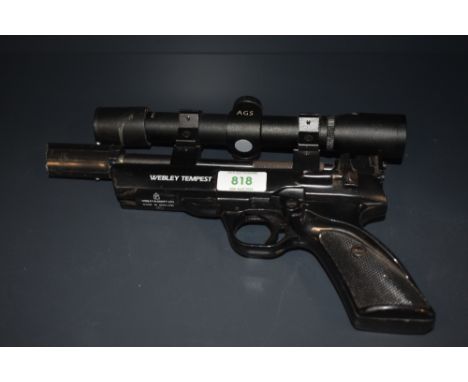 A Webley &amp; Scott Webley Tempest .177 Air Pistol with AGS Sight fitted.
Condition Report - This item has not been tested f