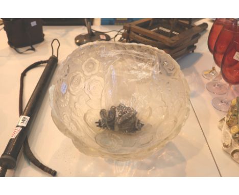 Sabino glass hanging ceiling light shade, art deco style 