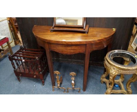 A late George III mahogany demi-lune console table, 124cm wide. 