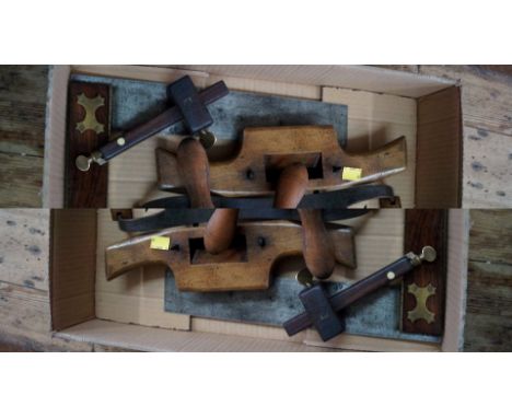 Tools: a collection of cooper's tools, to include: scorp, curved shaves; and a hollowing knife by Vinchelin.