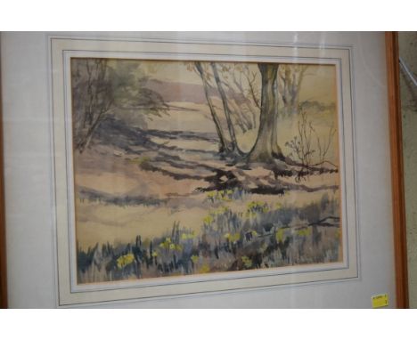 Richard C Clarke, 'Poole Harbour from Lytchett Matravers, Dorset', signed and dated '61, variously labelled verso, watercolou
