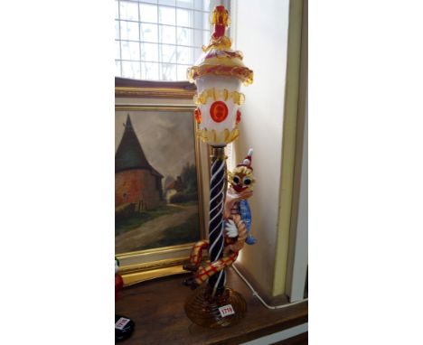 A vintage Murano figural lamp, attributed to G Toffolo, 65cm high 