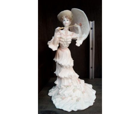 Three Royal Worcester figures, comprising: 'Catherine'; 'Song of Spring'; and 'Melanie'; together with a Coalport figure of '
