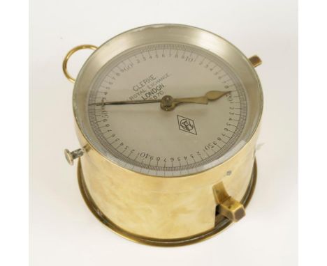 A VICTORIAN LACQUERED BRASS DRUM-SHAPED INTERVAL TIMER, the dial engraved "Clerke. 1, Royal Exchange, London. 2870", with thr