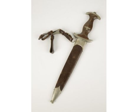 A SECOND WORLD WAR NAZI SA DAGGER, by Carl Eickhorn, Solingen, with engraved blade and scabbard, with original leather suspen