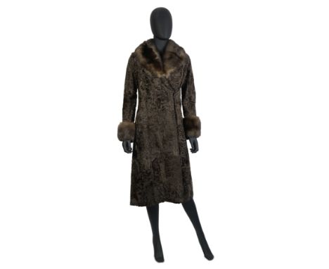A&amp;R. Frances Furriers: a Brown Astrakhan and Sable Coat1970sMid-brown astrakhan long coat, with sable collar and trimmed 