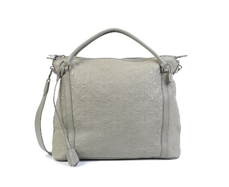 Louis Vuitton: a Light Grey Leather Antheia Ixia MM2011Embroidered monogram lambskin with silver hardwareCondition Grade B37c