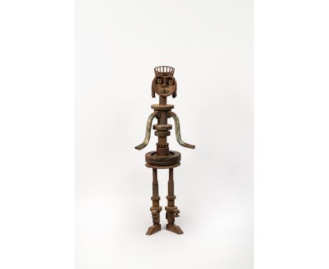 Jazeh Tabatabai (Iran, 1931-2008)Standing Figure welded scrap metalexecuted in circa 1980s60 x 22cm (23 5/8 x 8 11/16in).Foot