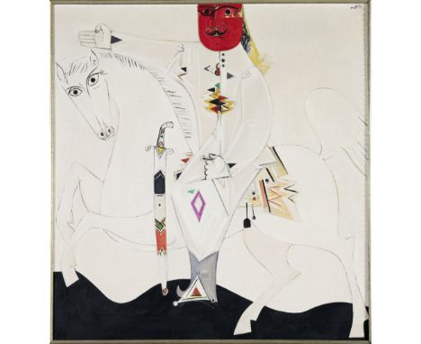 Rafic Charaf (Lebanon, 1932-2003)The White Knight oil on canvassigned 'R Charaf' (upper right), executed circa 1970's, titled