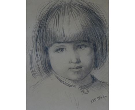 A framed and glazed pencil sketch of Romilly John, son of the famous welsh artist Augustus John, by british artist Edgar Albe