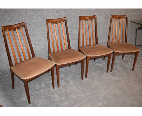 A set of four 1970's vintage teak G-Plan dining chairs. H.90 x 50cm