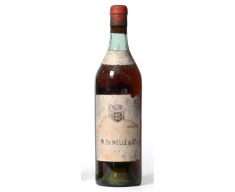 M Demelle & Co 1865 Fine Champagne Cognac U: 5.5cm from base of cork With copy of original purchase receipt dated 25th Octobe