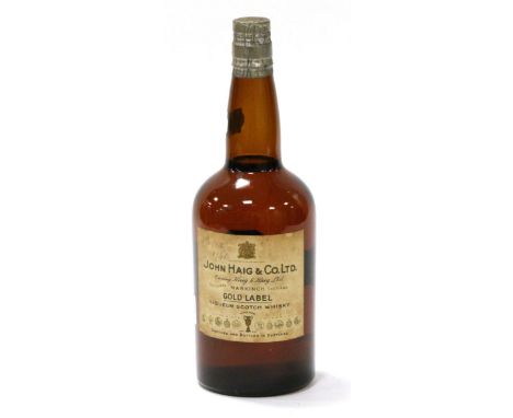 John Haig & Co Ltd Gold Label Liqueur Scotch Whisky By Appointment to the Late Kinge George V,  springcap, no capacity or ABV