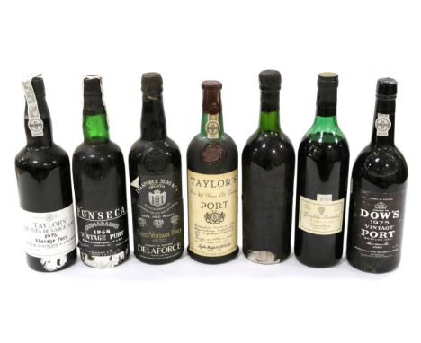 A Mixed Parcel Including: Offley Boa Vista 1963; Taylors Over 40 Year Old Tawny; Dela Force 1970; Dow 1975; Fonseca 1968; Tay