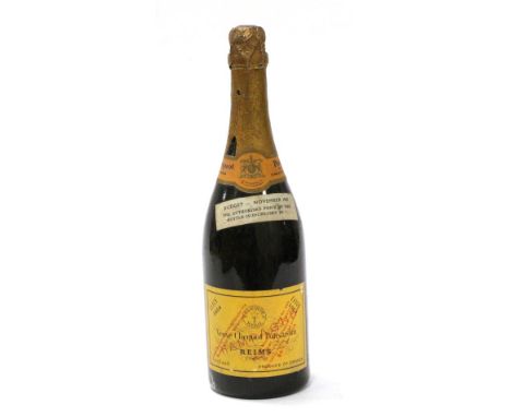 Veuve Clicquot 1934, vintage champagne, neck label reads 'Budget November 1947 - the authorised price of this bottle is incre
