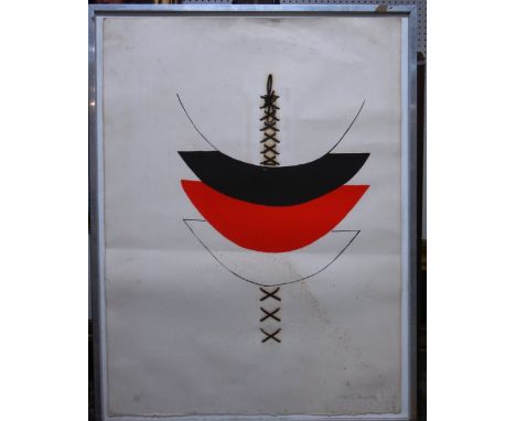 Sir Terry Frost (1915-2003), Lace I, lithograph in colours with leather laces, 1968 , signed and numbered 53/75 in pencil, pr