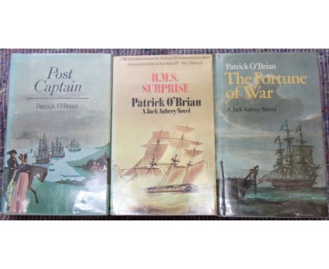 O BRIAN (P.)  [3 'Jack Aubrey' novels]  Post Captain, H.M.S. Surprise, The Fortune of War. First Editions in (unclipped) d/wr