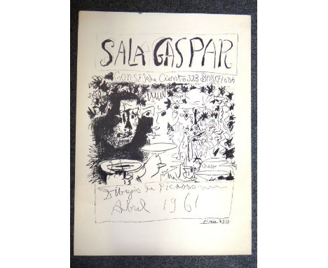 After Pablo Picasso (1881-1973), 'Sala Gaspar-Three Drinkers',  Barcelona, 1961, print, unframed, 90cm x 65cm. DDS