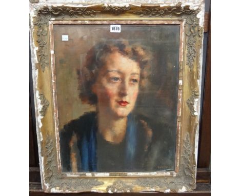 Attributed to Alfred Wolmark (1977-1961), Portrait of a lady, oil on canvas, bears a signature, 49cm x 39cm.