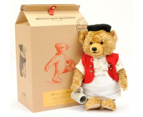 Steiff Bernhard-der-Postbrau teddy bear, white tag 994821, LE 1500, special German Edition, Post Museums-Teddy Bear, depicts 