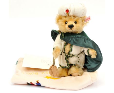 Steiff Konig Melchior teddy bear, from The Three Kings set, exclusive to Karstadt, white tag 655708, LE 922/1500, 2004, mohai