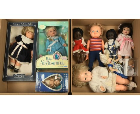 Vintage vinyl, and more modern dolls, some are boxed, including: Baby Amanda Jane, boxed; Palitoy black vinyl doll; Palitoy T