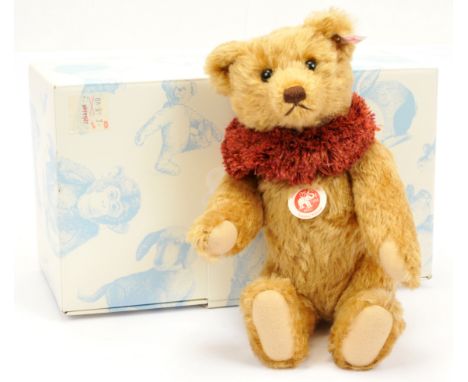 Steiff Yes / No teddy bear, white tag 656569, LE 1500, mohair, mechanism is operated by his tail, chest tag, certificate, wit