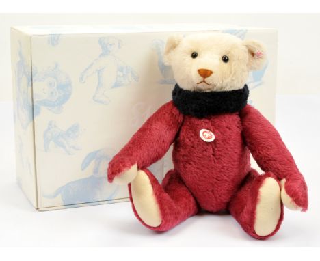 Steiff Dolly teddy bear, white tag 038990, LE 1500, violet and cream mohair, descendant of a bear from 1913 designed in the A