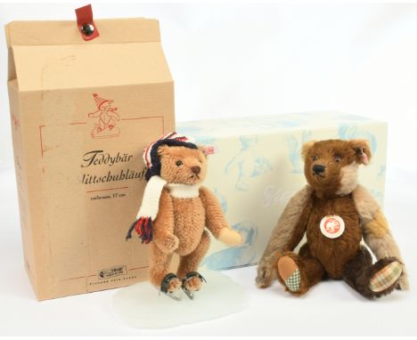 Steiff pair of teddy bears: (1) Steiff Jumble the patchwork teddy bear, white tag 663703, LE 1500, exclusive to UK &amp; Irel