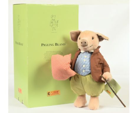 Steiff Beatrix Potter Pigling Bland, white tag 653513, exclusive to UK and Ireland, LE 1500, 2008, alpaca, including swing la