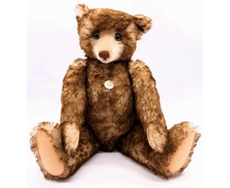 Steiff "Happy" 1926 teddy bear replica, white tag 407239, 0169/65, LE 5000, mohair, chest tag, MISSING certificate and box, E