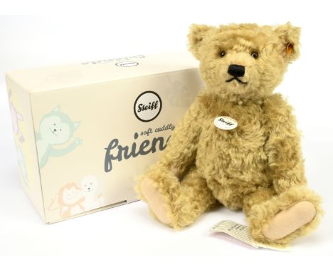 Steiff Original teddy bear 1920 replica, yellow tag 000737, mohair, with chest tag, swing labels, Near Mint to Mint, within G