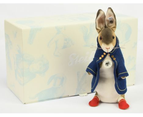 Steiff Peter Rabbit (Beatrix Potter) 1904 replica, white tag 402142, LE 1500, 2010, airbrushed velveteen, chest tag and certi