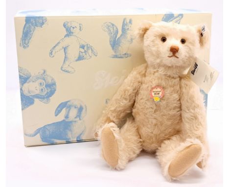 Steiff teddy bear 1929 replica, white tag 403132, LE 1000, 2013, mohair, chest tag, swing label, MISSING certificate, within 
