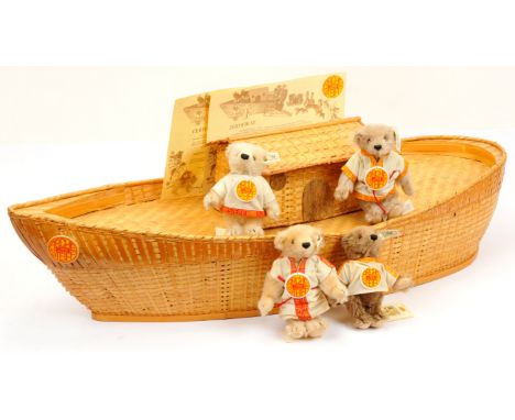 Steiff Noah's Ark, with Mr &amp; Mrs Noah, 1992-1997, white tag 038006, LE 8000, mohair bears, complete with ceramic chest me