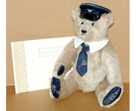 Steiff Captain Mach - The Concorde Bear, limited edition exclusive to Peter Jones of Wakefield, white tag 661662, LE 1500, mo