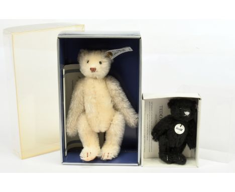 Steiff pair of small / miniature teddy bears: (1) Steiff Snap-a-Part teddy bear replica 1908, white tag 0158/17, LE 5000, moh