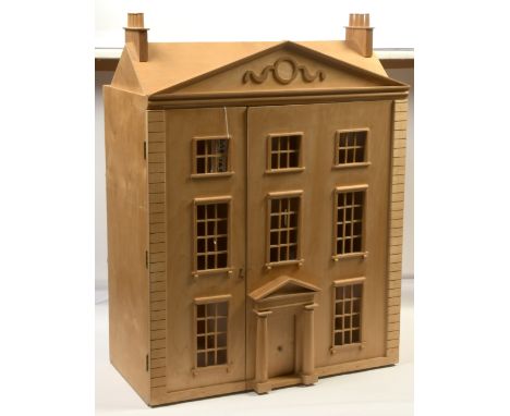 Modern wooden dolls house (purchased from Pollock's Toy Shop in the 1970s), natural wood finish (ready for decoration if desi