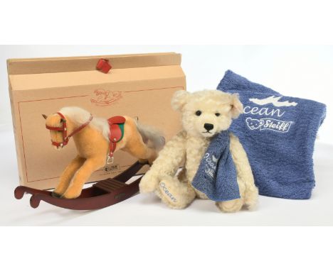 Steiff pair: (1) Steiff Ocean Bear, 2002, exclusive for Belgium, France and the Netherlands, white tag 660801, LE 1500, white
