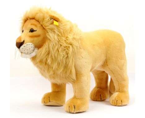 Steiff Leo Studio lion (large), yellow tag 502613, 2013, with button and cloth tag, plush, Excellent to Excellent Plus, 23"/5