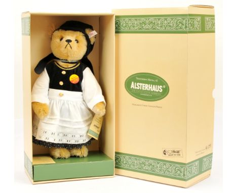 Steiff Alsterhaus Hamburg Metha Fisher's Wife teddy bear, white tag 655210, LE 1500, with chest tag, swing label certificate;